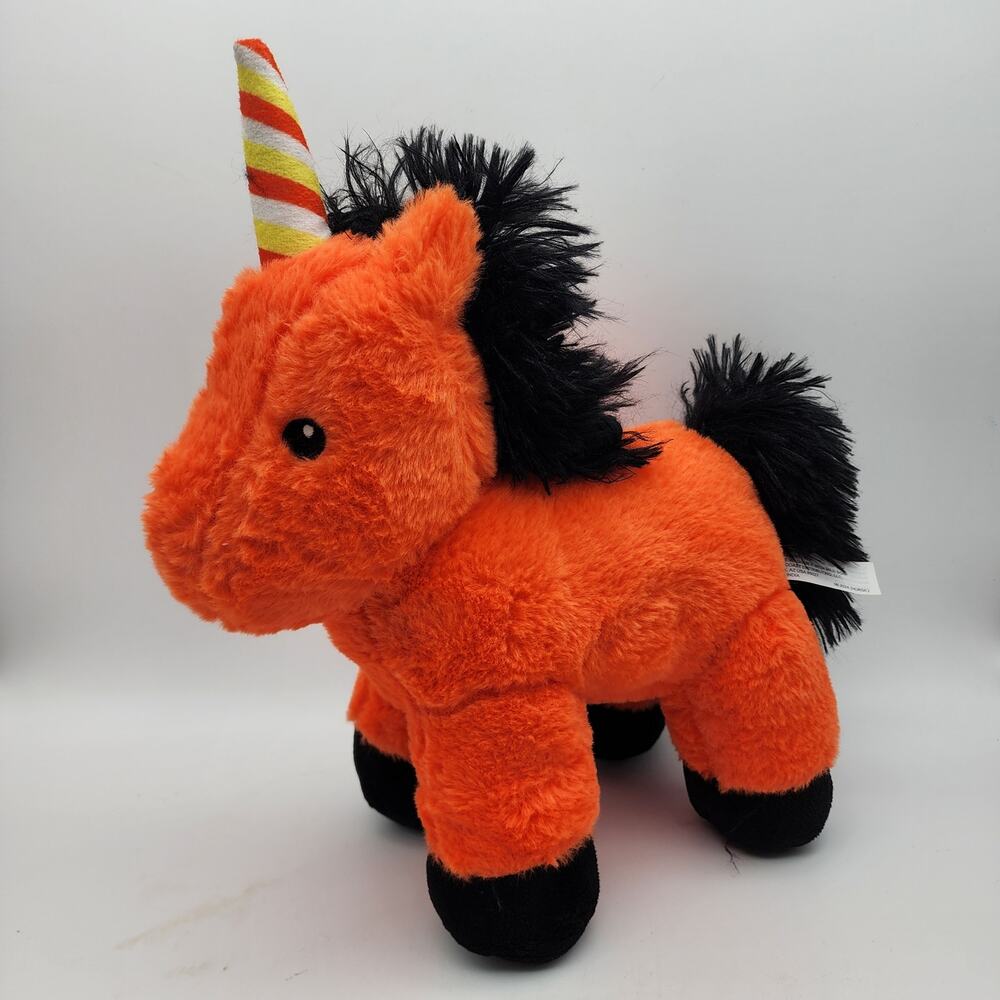 Petsmart Plush Orange Happy Unicorn Horse Dog Chew Toy 11" Squeaker Squeaky 2024